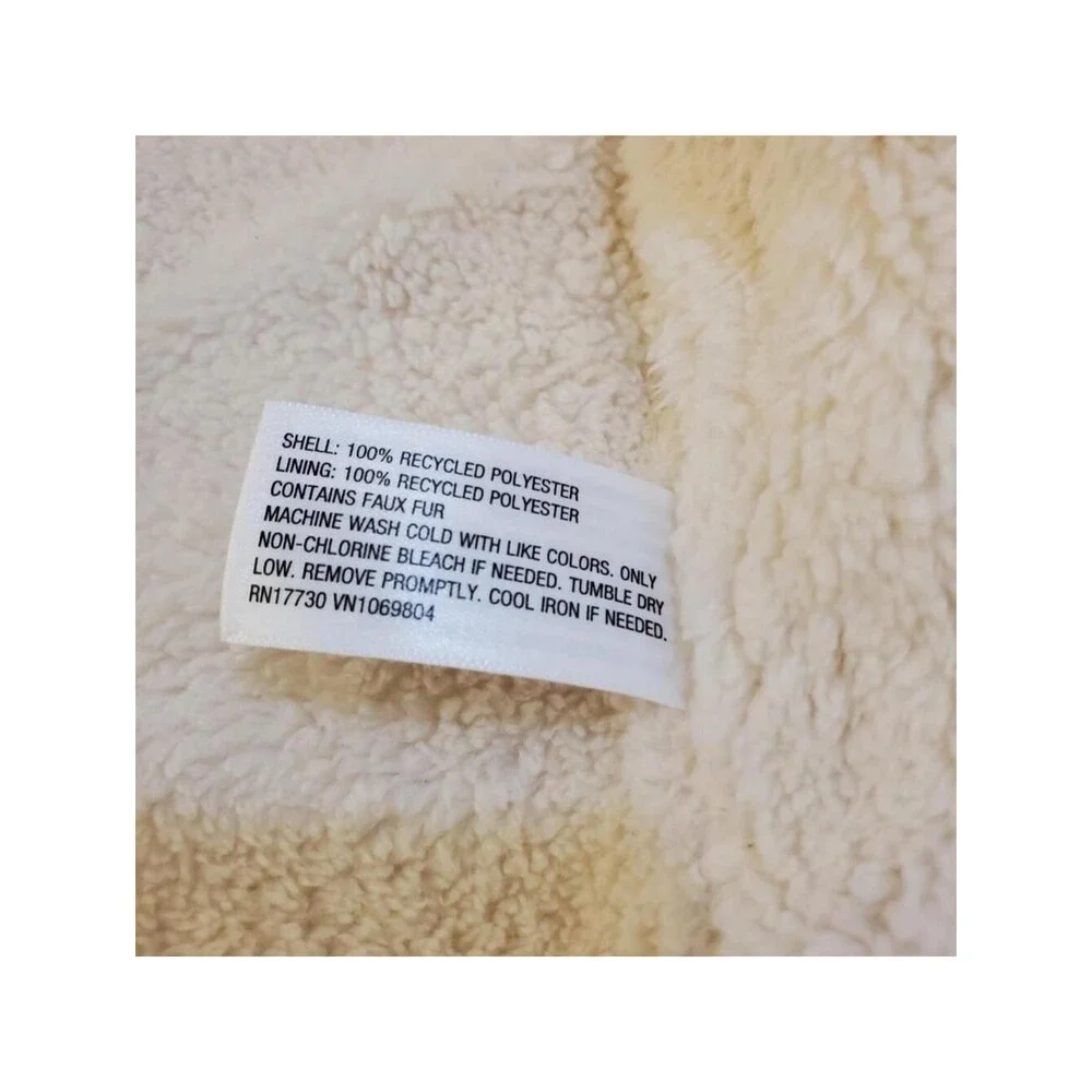 Cat‎ & Jack Baby Hooded Sherpa Jacket Cream Cozy Winter Coat Toddler